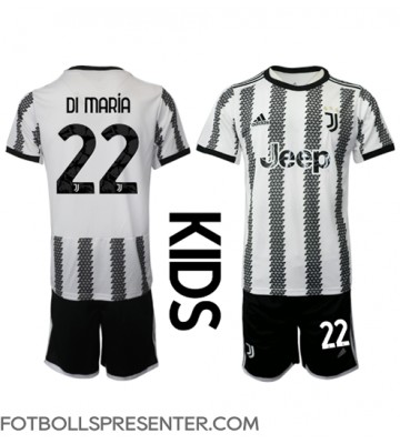 Juventus Angel Di Maria #22 Hemmatröja Barn 2022-23 Kortärmad (+ korta byxor)
